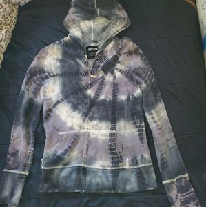 Tye dye hooded zip-up hoodie